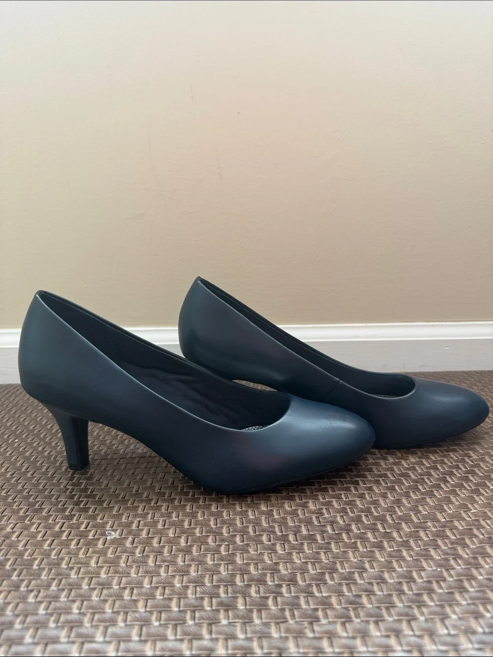 Life Stride Navy Blue Mid Heel Court Shoe